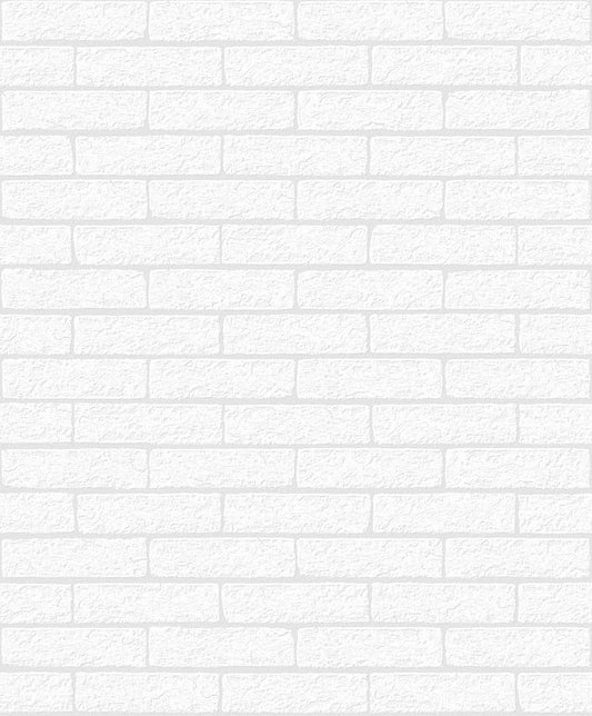 Seabrook Designs Paintable Wallpaper Limestone Brick Brick Industrial White Matte Sidewall - PW20800