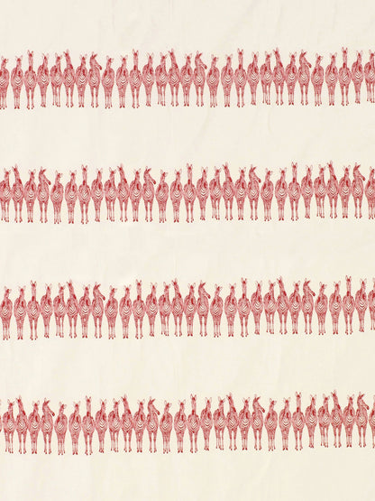 SCALAMANDRE  ZEBRAS ON PARADE FABRIC RED   - PZ 00028691 NEW SKU # PZ86910002