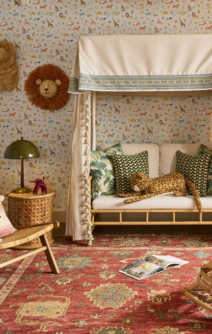 SCALAMANDRE  ZEBRAS ON PARADE FABRIC RED   - PZ 00028691 NEW SKU # PZ86910002