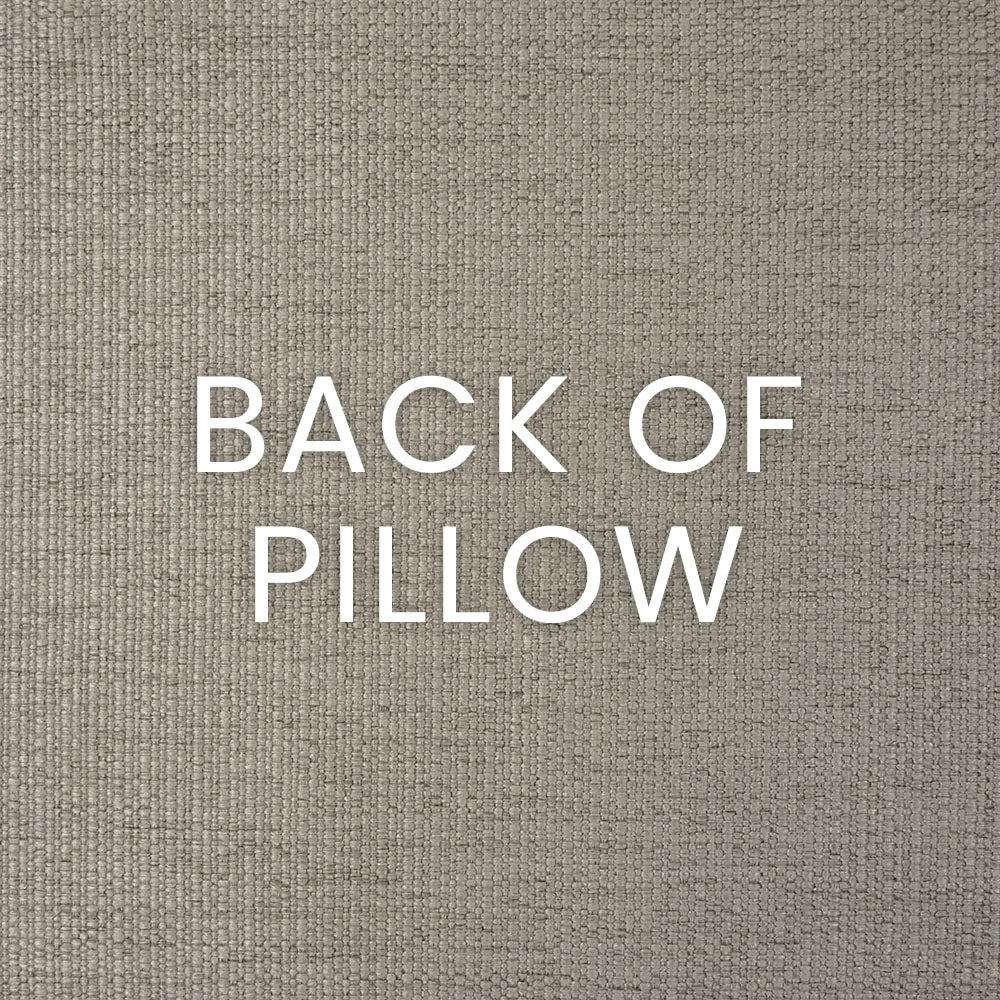 Grey embroidery on plaid check fabric pillow, 24" x 24", farmhouse style decor.