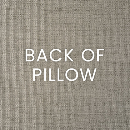 Grey embroidery on plaid check fabric pillow, 24" x 24", farmhouse style decor.