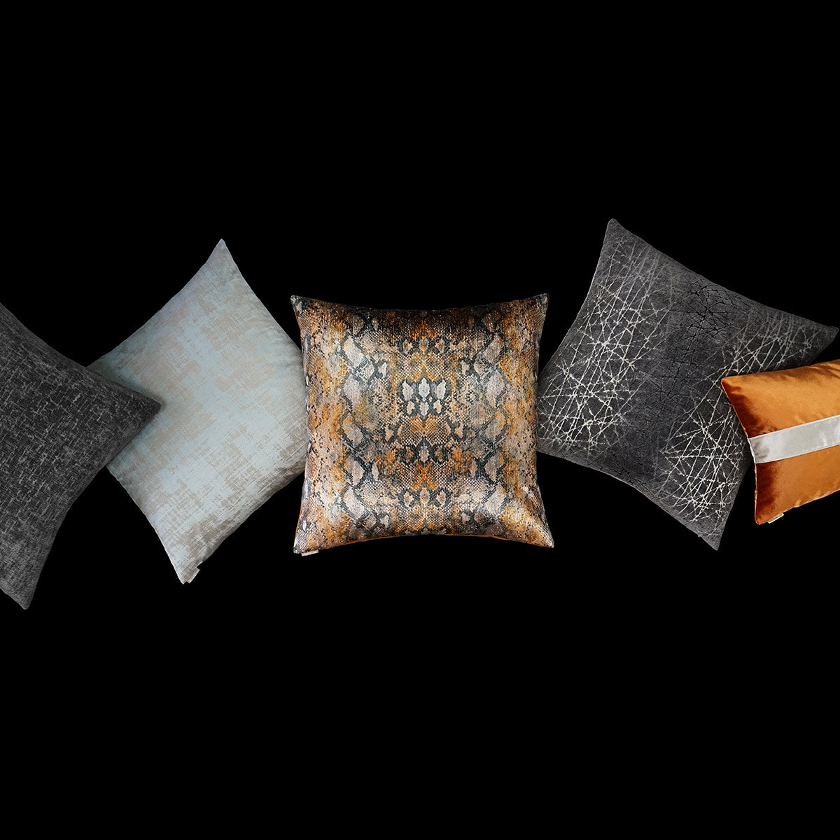 D.V. KAP HOME   24" x 24" Questa Pillow - Caviar Glam, Abstract, Transitional    - 3633-C-2424