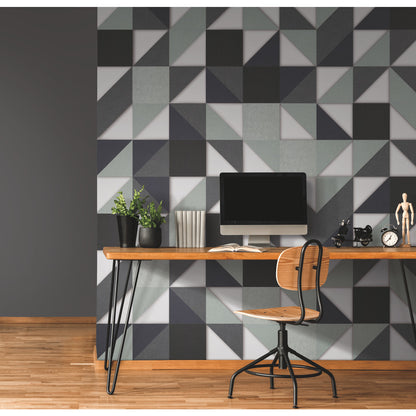 York Wallcoverings York Contract Squares White Peel and Stick Tiles Industrial Global Whites and Off-Whites  Wallpaper - QWS1000