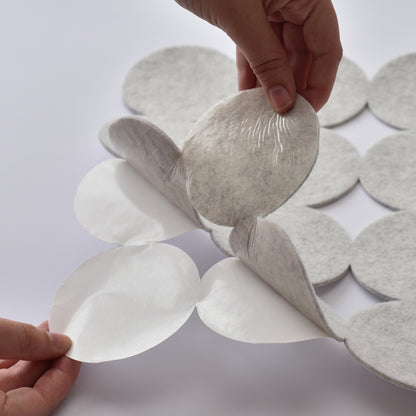 York Wallcoverings York Contract Modern Circles White Peel and Stick Tiles Modern Global Whites and Off-Whites  Wallpaper - QWS1015