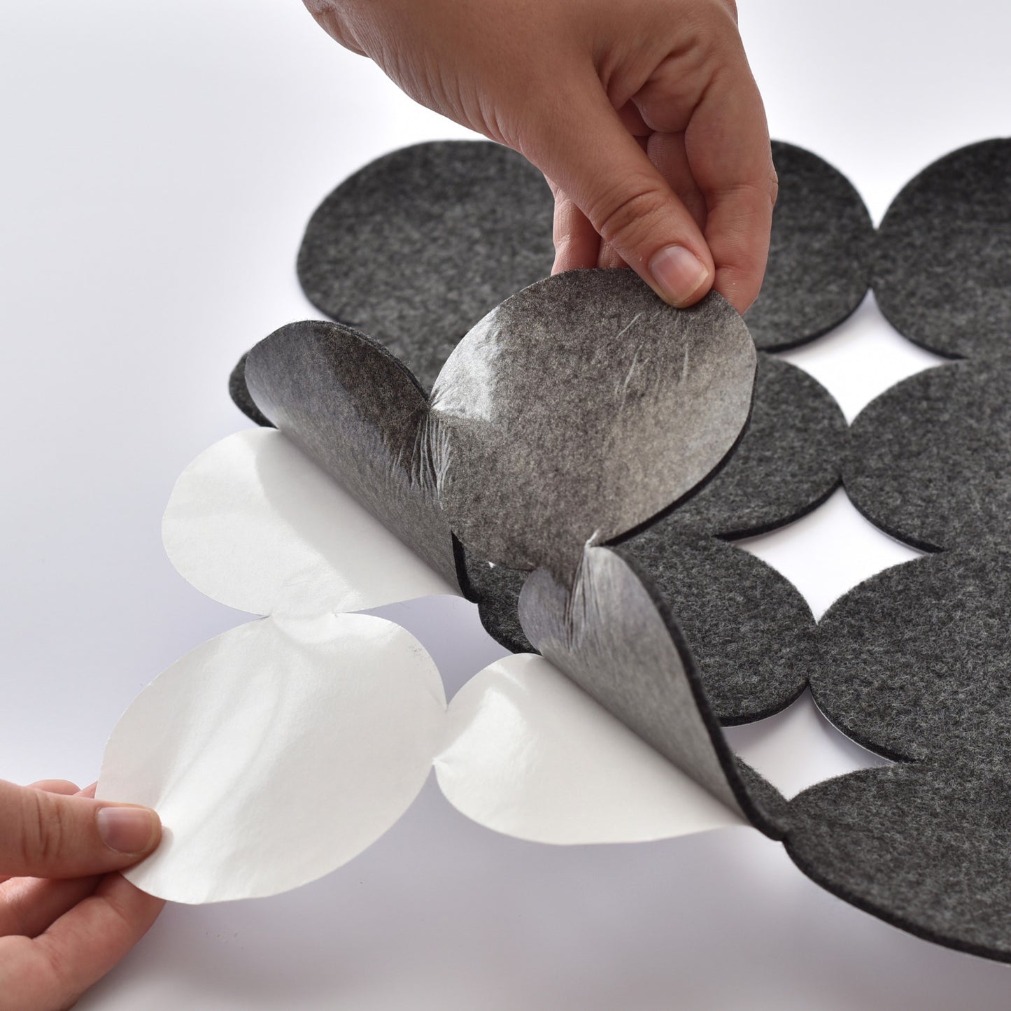 York Wallcoverings York Contract Modern Circles Charcoal Peel and Stick Tiles Modern Global Greys  Wallpaper - QWS1017