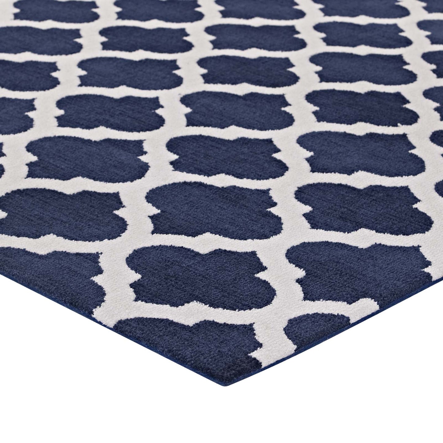 Modway Outlet Lida Moroccan Trellis 8x10 Area Rug by Modway  Living Room Rugs Navy and Ivory - R-1001A-810