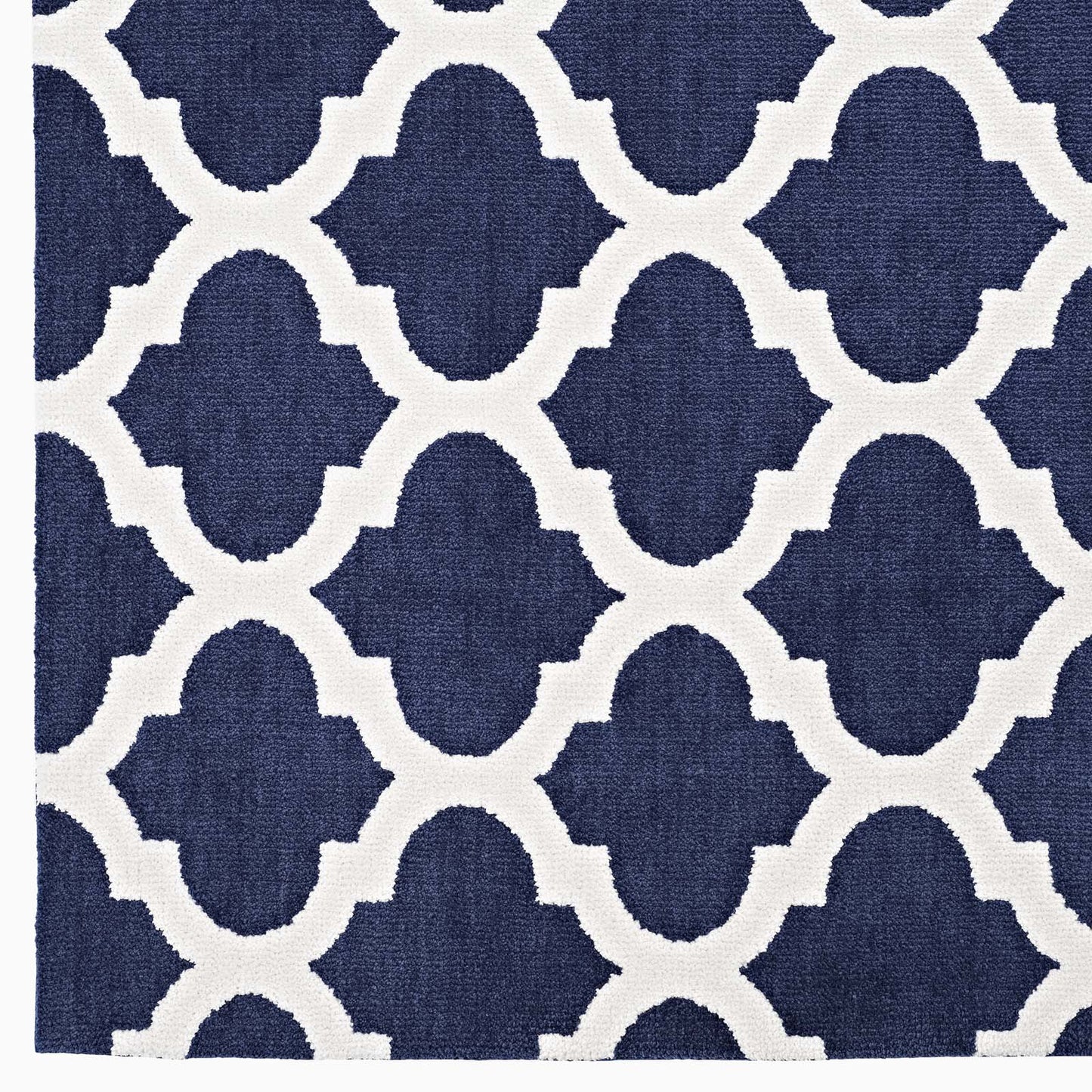 Modway Outlet Lida Moroccan Trellis 8x10 Area Rug by Modway  Living Room Rugs Navy and Ivory - R-1001A-810