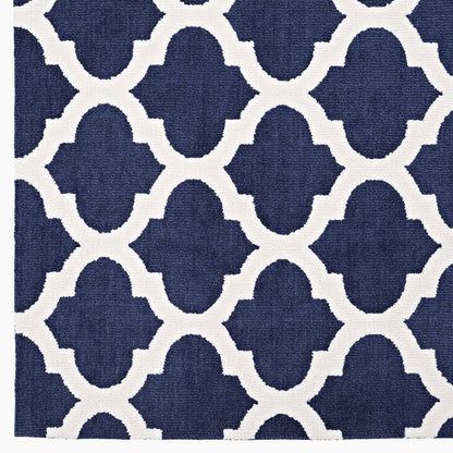 Modway Outlet Lida Moroccan Trellis 8x10 Area Rug by Modway  Living Room Rugs Navy and Ivory - R-1001A-810