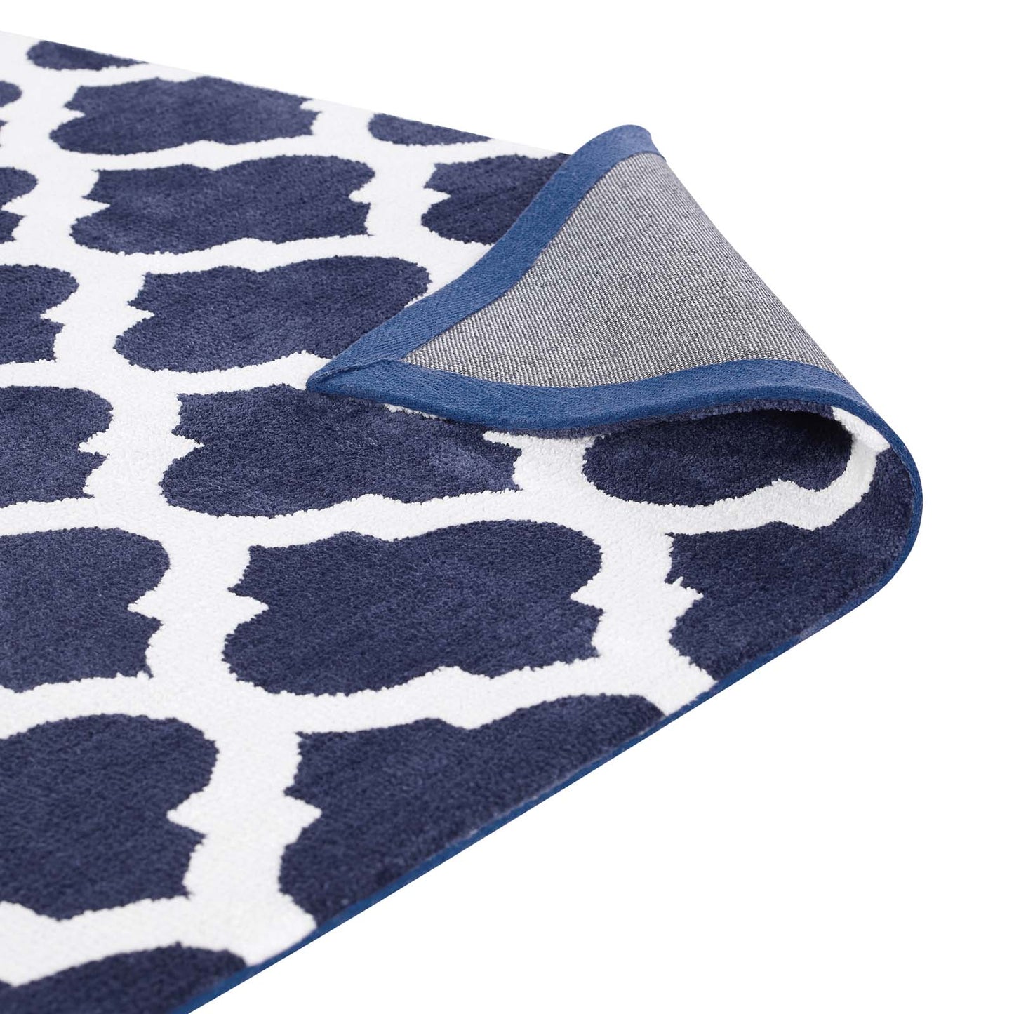 Modway Outlet Lida Moroccan Trellis 8x10 Area Rug by Modway  Living Room Rugs Navy and Ivory - R-1001A-810