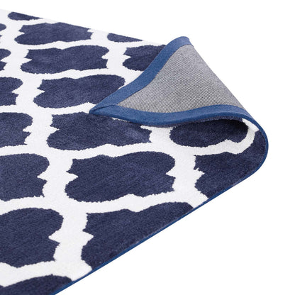 Modway Outlet Lida Moroccan Trellis 8x10 Area Rug by Modway  Living Room Rugs Navy and Ivory - R-1001A-810