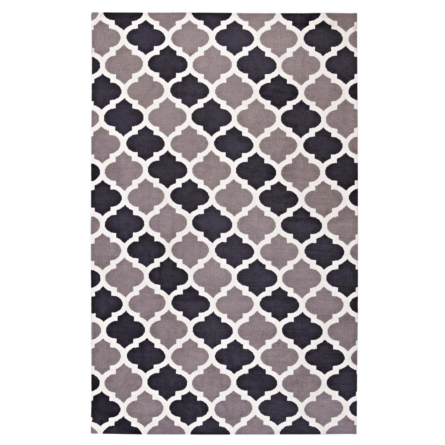 Modway Outlet Lida Moroccan Trellis 5x8 Area Rug by Modway  Living Room Rugs Charcoal and Black - R-1001B-58
