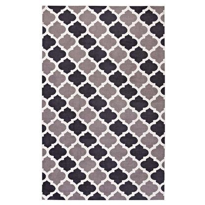Modway Outlet Lida Moroccan Trellis 5x8 Area Rug by Modway  Living Room Rugs Charcoal and Black - R-1001B-58