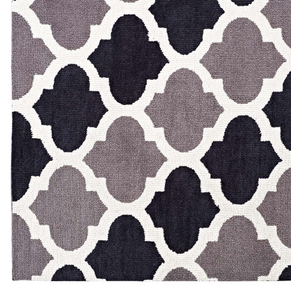 Modway Outlet Lida Moroccan Trellis 5x8 Area Rug by Modway  Living Room Rugs Charcoal and Black - R-1001B-58