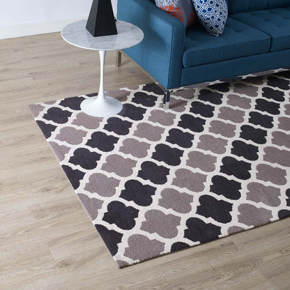 Modway Outlet Lida Moroccan Trellis 5x8 Area Rug by Modway  Living Room Rugs Charcoal and Black - R-1001B-58