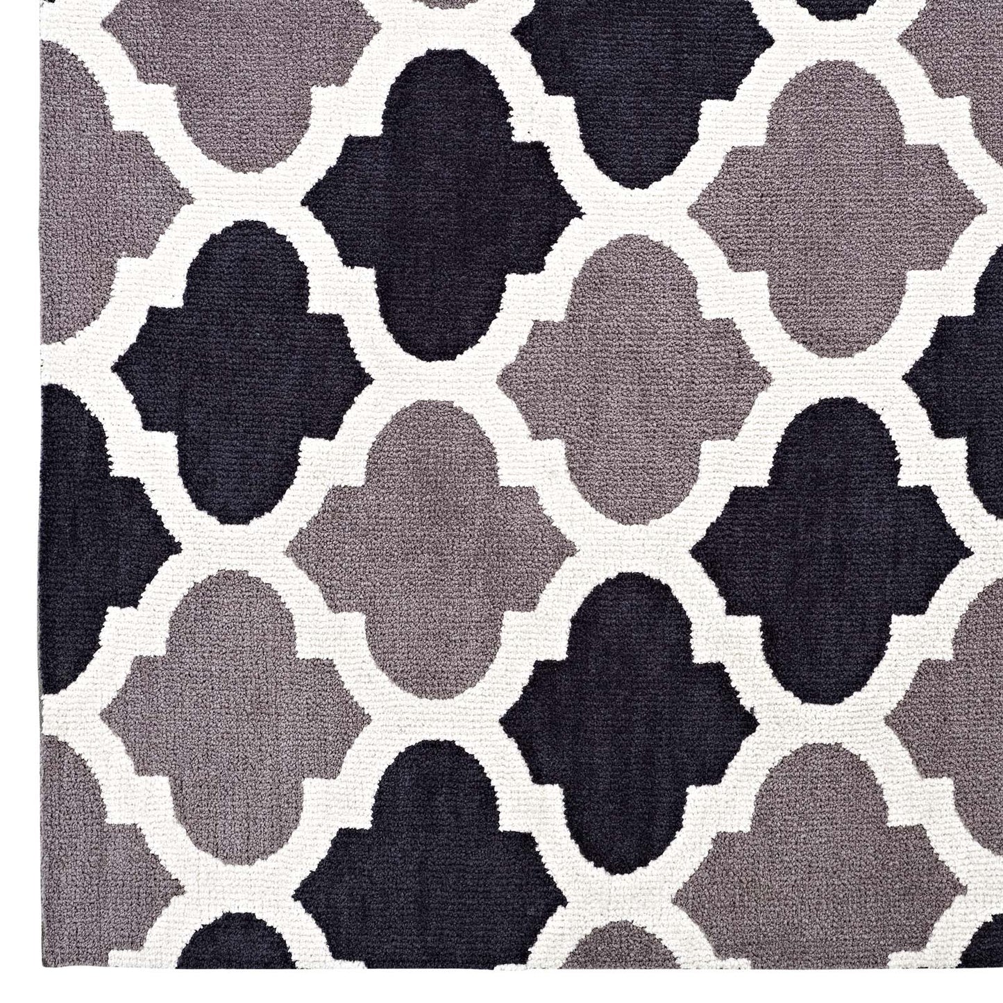 Modway Outlet Lida Moroccan Trellis 8x10 Area Rug by Modway  Living Room Rugs Charcoal and Black - R-1001B-810