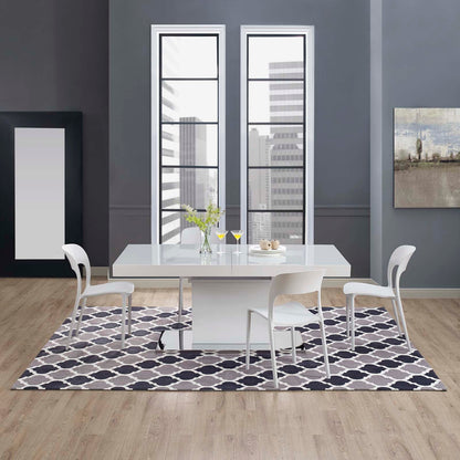 Modway Outlet Lida Moroccan Trellis 8x10 Area Rug by Modway  Living Room Rugs Charcoal and Black - R-1001B-810