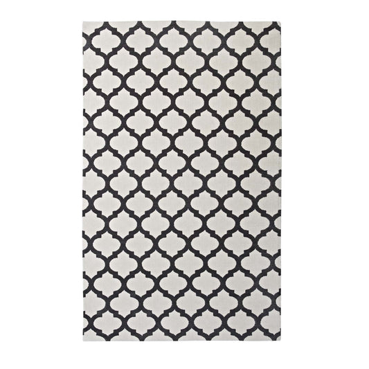 Modway Outlet Lida Moroccan Trellis 5x8 Area Rug by Modway  Living Room Rugs Ivory and Charcoal - R-1001C-58