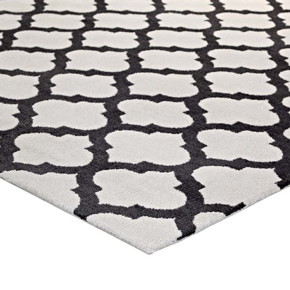 Modway Outlet Lida Moroccan Trellis 5x8 Area Rug by Modway  Living Room Rugs Ivory and Charcoal - R-1001C-58
