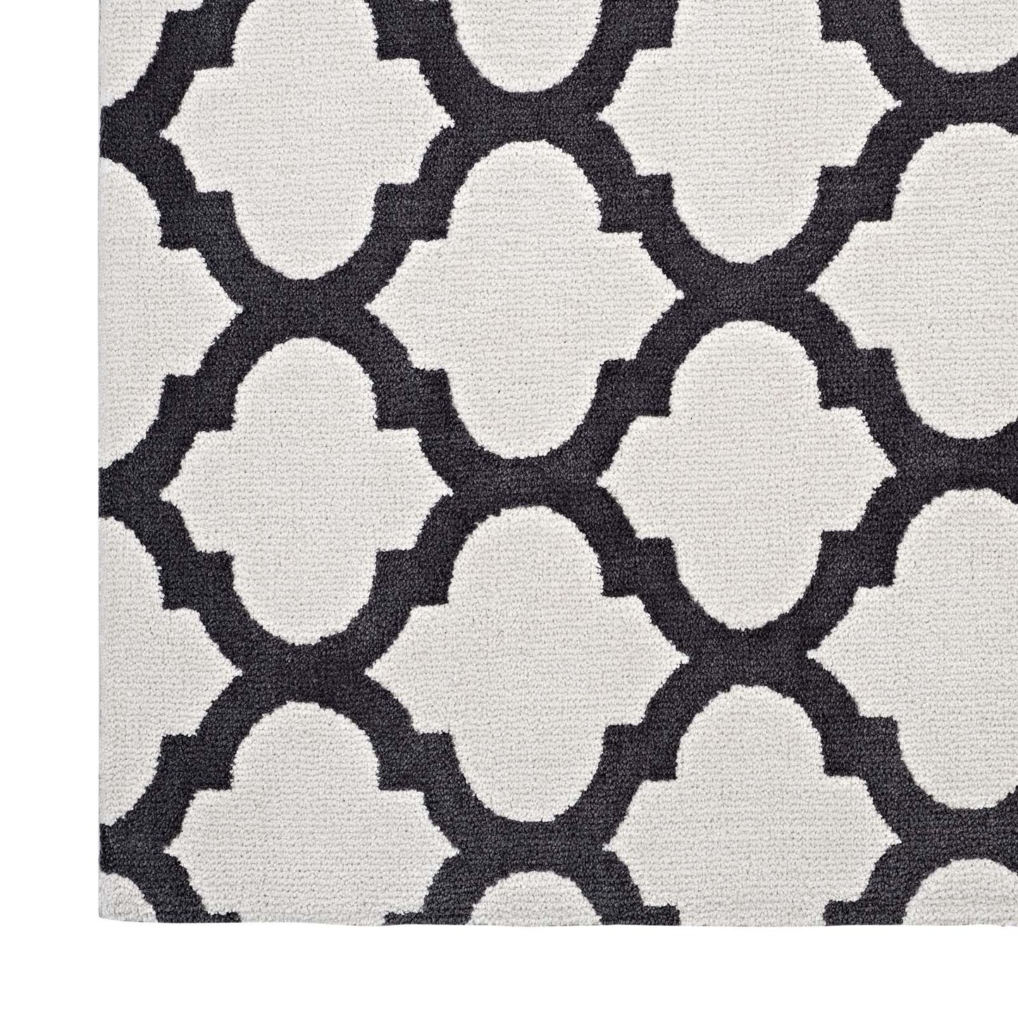 Modway Outlet Lida Moroccan Trellis 5x8 Area Rug by Modway  Living Room Rugs Ivory and Charcoal - R-1001C-58