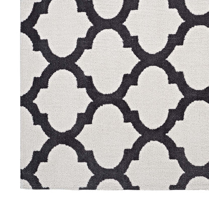 Modway Outlet Lida Moroccan Trellis 5x8 Area Rug by Modway  Living Room Rugs Ivory and Charcoal - R-1001C-58