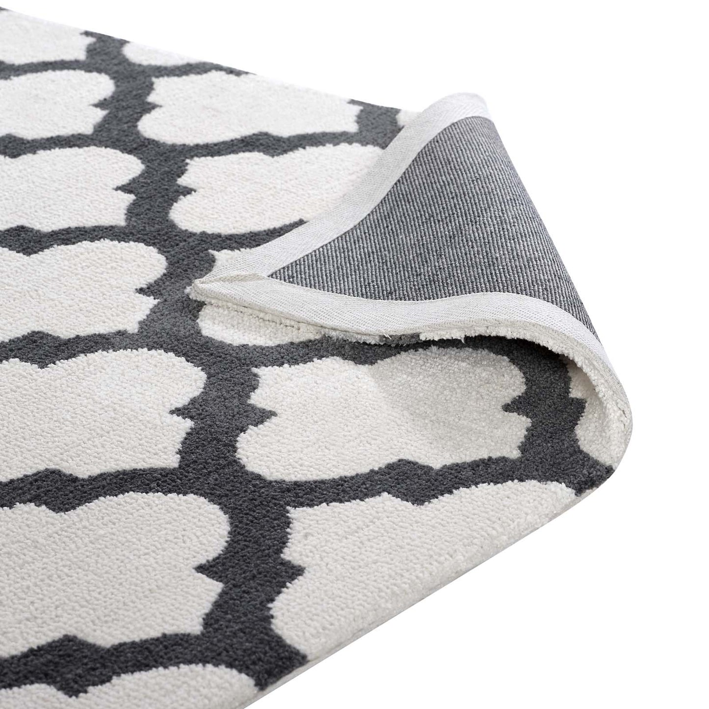 Modway Outlet Lida Moroccan Trellis 5x8 Area Rug by Modway  Living Room Rugs Ivory and Charcoal - R-1001C-58