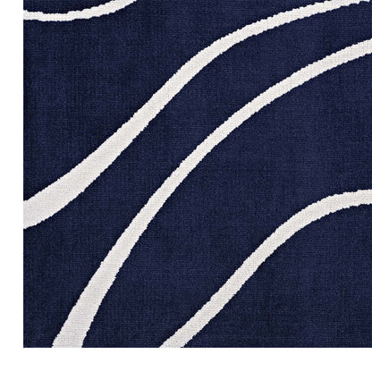 Modway Outlet Therese Abstract Swirl 5x8 Area Rug by Modway  Living Room Rugs Navy and Ivory - R-1002A-58