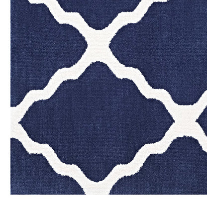 Modway Outlet Marja Moroccan Trellis 8x10 Area Rug by Modway  Living Room Rugs Navy and Ivory - R-1003A-810