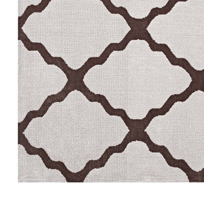 Modway Outlet Marja Moroccan Trellis 5x8 Area Rug by Modway  Living Room Rugs Brown and Gray - R-1003E-58