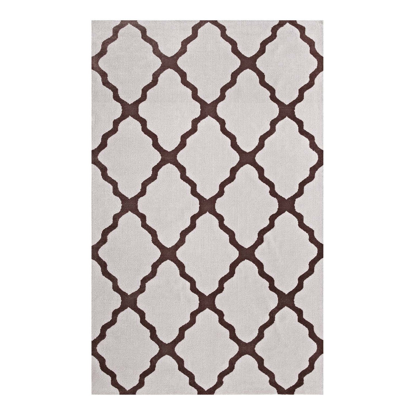 Modway Outlet Marja Moroccan Trellis 8x10 Area Rug by Modway  Living Room Rugs Brown and Gray - R-1003E-810