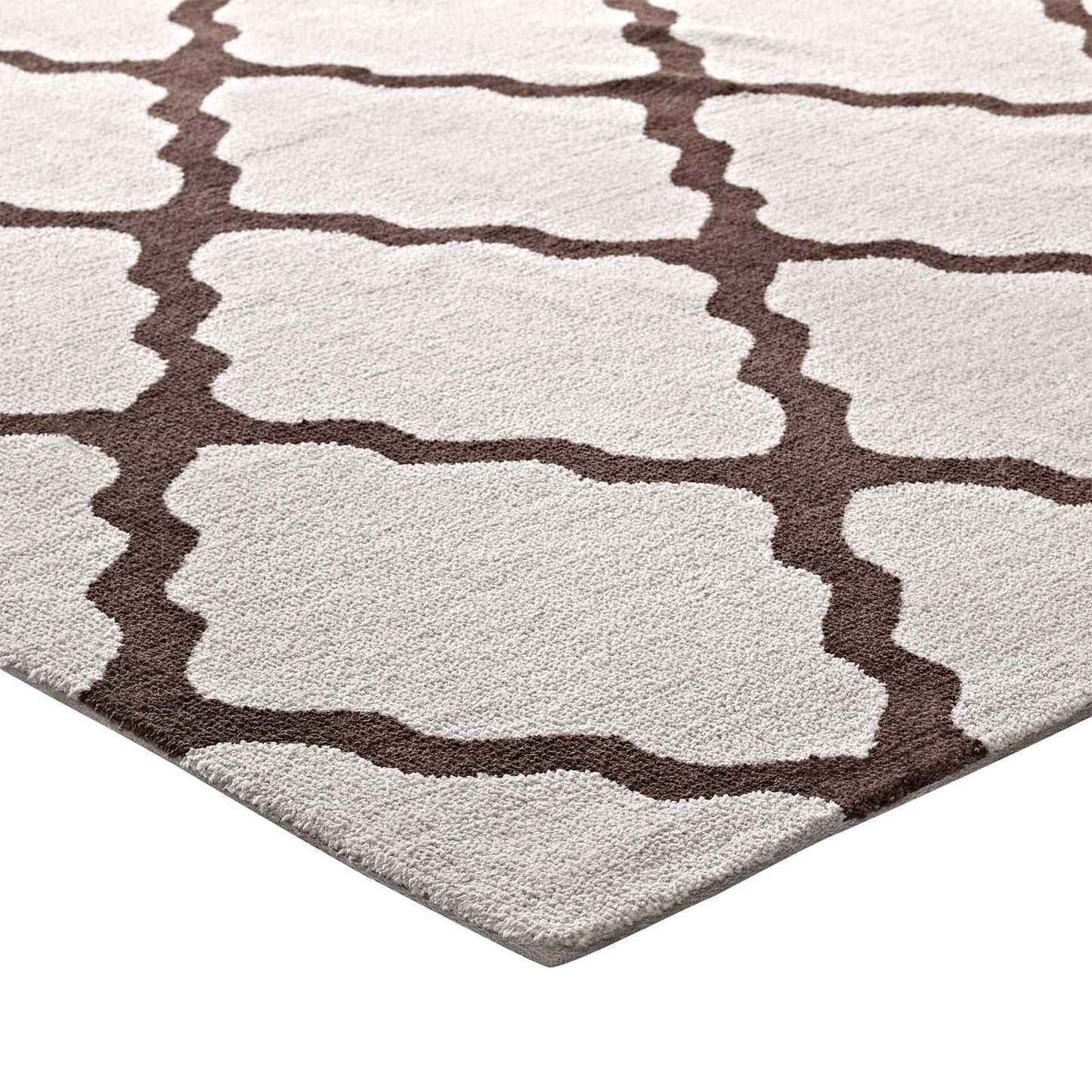 Modway Outlet Marja Moroccan Trellis 8x10 Area Rug by Modway  Living Room Rugs Brown and Gray - R-1003E-810