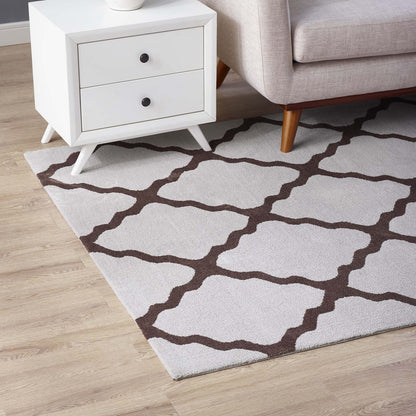 Modway Outlet Marja Moroccan Trellis 8x10 Area Rug by Modway  Living Room Rugs Brown and Gray - R-1003E-810
