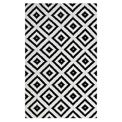 Modway Outlet Alika Abstract Diamond Trellis 5x8 Area Rug by Modway  Living Room Rugs Black and White - R-1004A-58