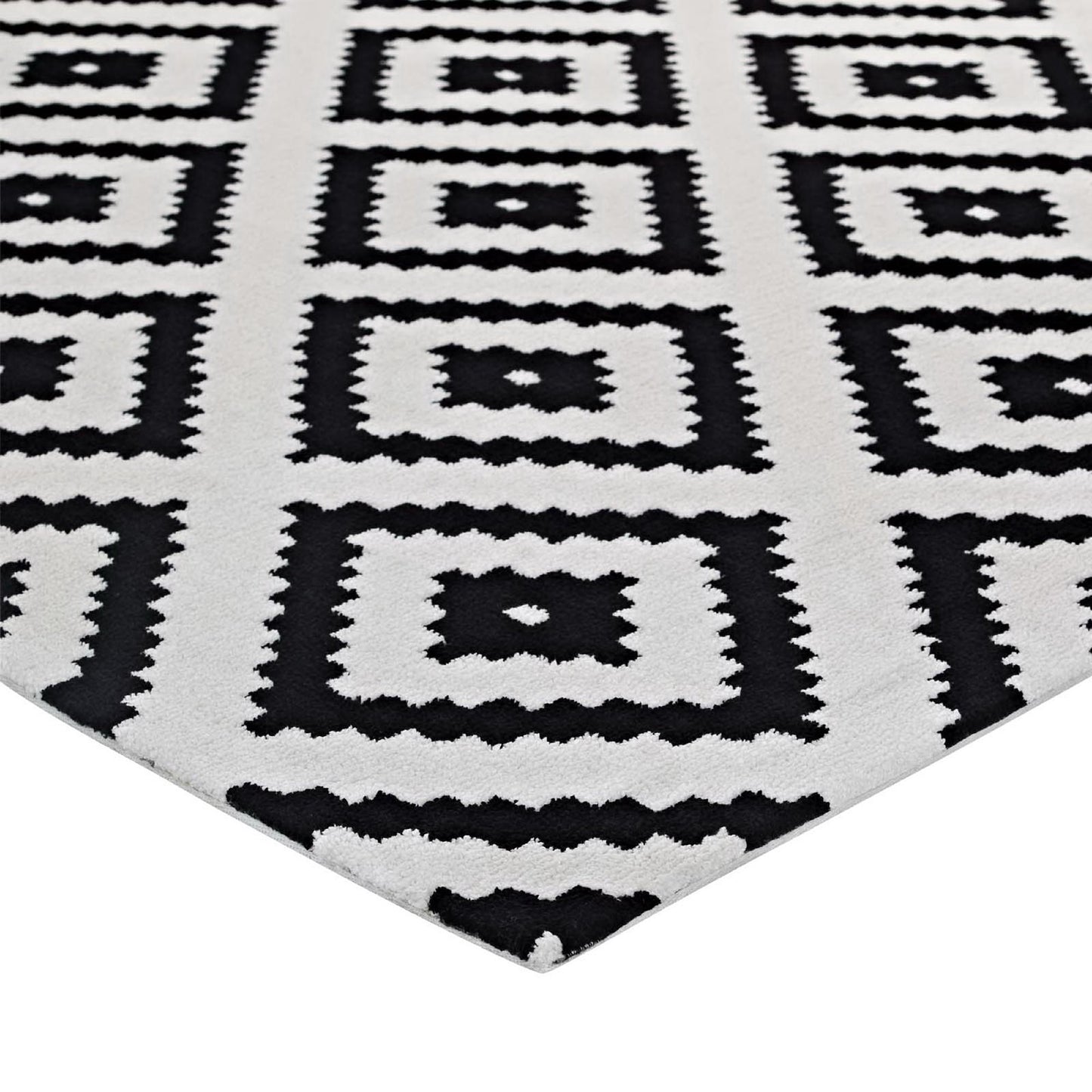 Modway Outlet Alika Abstract Diamond Trellis 5x8 Area Rug by Modway  Living Room Rugs Black and White - R-1004A-58