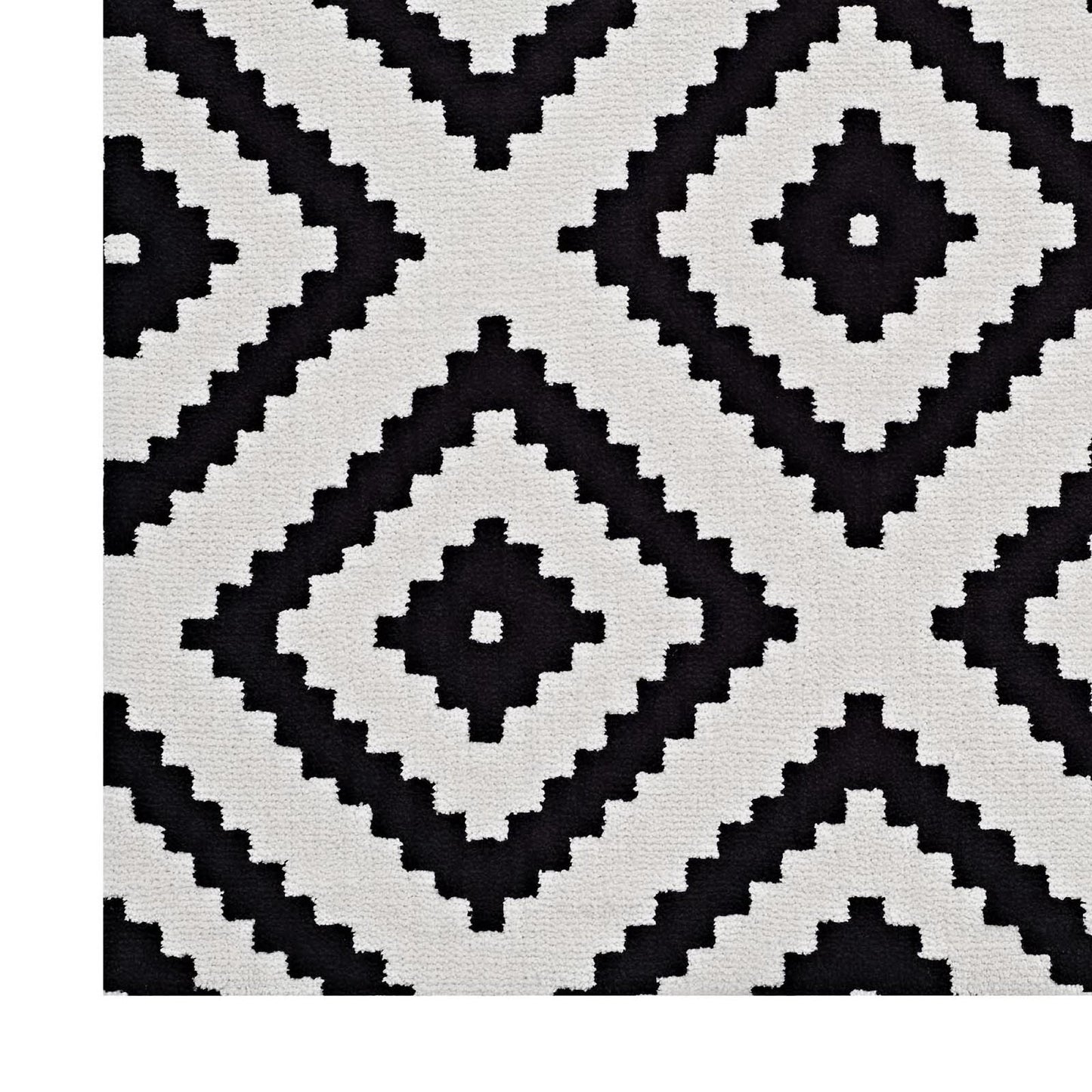 Modway Outlet Alika Abstract Diamond Trellis 5x8 Area Rug by Modway  Living Room Rugs Black and White - R-1004A-58