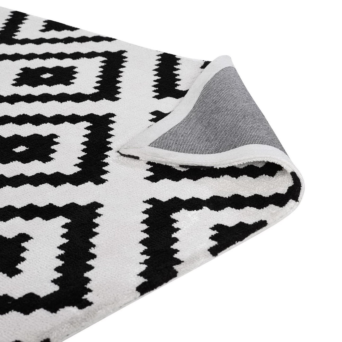 Modway Outlet Alika Abstract Diamond Trellis 5x8 Area Rug by Modway  Living Room Rugs Black and White - R-1004A-58