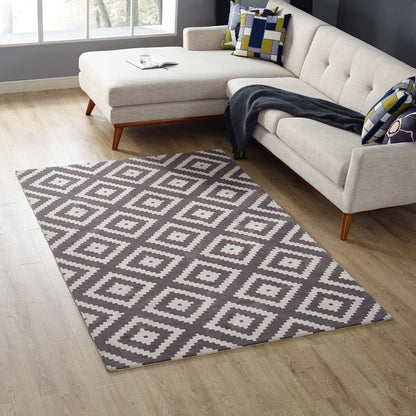 Modway Outlet Alika Abstract Diamond Trellis 5x8 Area Rug by Modway  Living Room Rugs Ivory and Charcoal - R-1004E-58