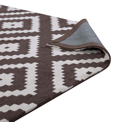 Modway Outlet Alika Abstract Diamond Trellis 5x8 Area Rug by Modway  Living Room Rugs Ivory and Brown - R-1004F-58