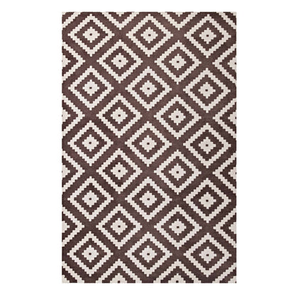 Modway Outlet Alika Abstract Diamond Trellis 8x10 Area Rug by Modway  Living Room Rugs Ivory and Brown - R-1004F-810