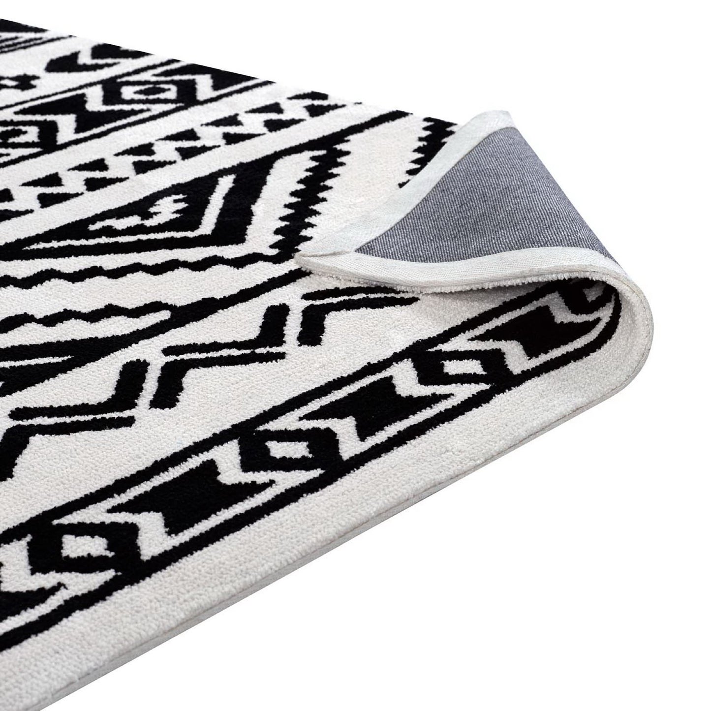 Modway Outlet Haku Geometric Moroccan Tribal 5x8 Area Rug by Modway  Living Room Rugs Black and White - R-1010A-58
