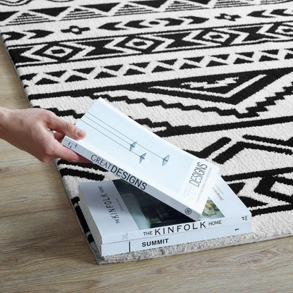 Modway Outlet Haku Geometric Moroccan Tribal 8x10 Area Rug by Modway  Living Room Rugs Black and White - R-1010A-810