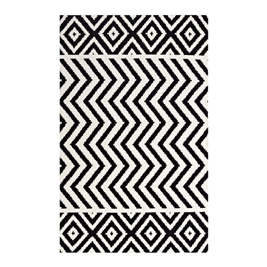 Modway Outlet Ailani Geometric Chevron / Diamond 8x10 Area Rug by Modway  Living Room Rugs Black and White - R-1011A-810