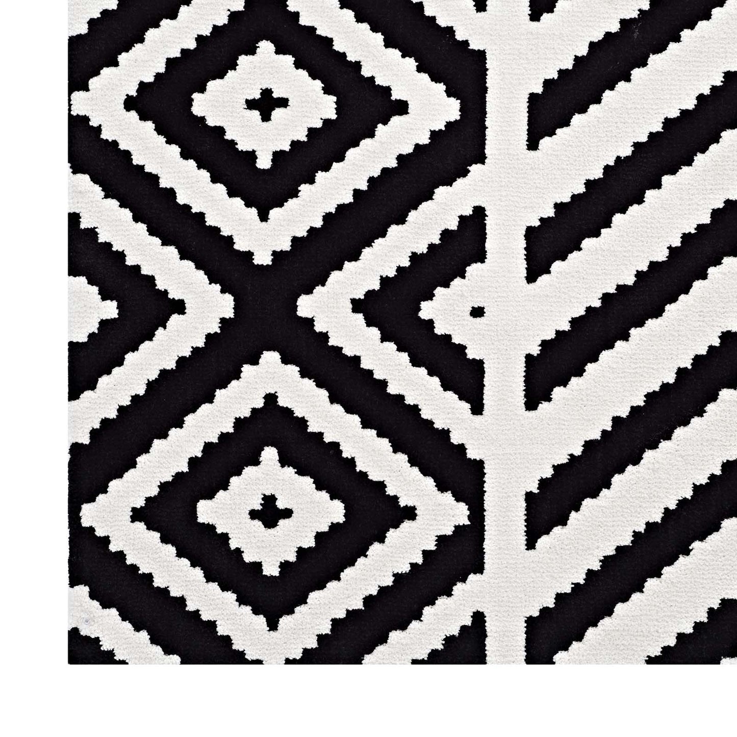 Modway Outlet Ailani Geometric Chevron / Diamond 8x10 Area Rug by Modway  Living Room Rugs Black and White - R-1011A-810