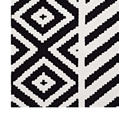 Modway Outlet Ailani Geometric Chevron / Diamond 8x10 Area Rug by Modway  Living Room Rugs Black and White - R-1011A-810