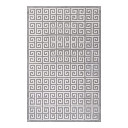 Modway Outlet Freydis Greek Key 5x8 Area Rug by Modway  Living Room Rugs White and Light Gray - R-1013B-58