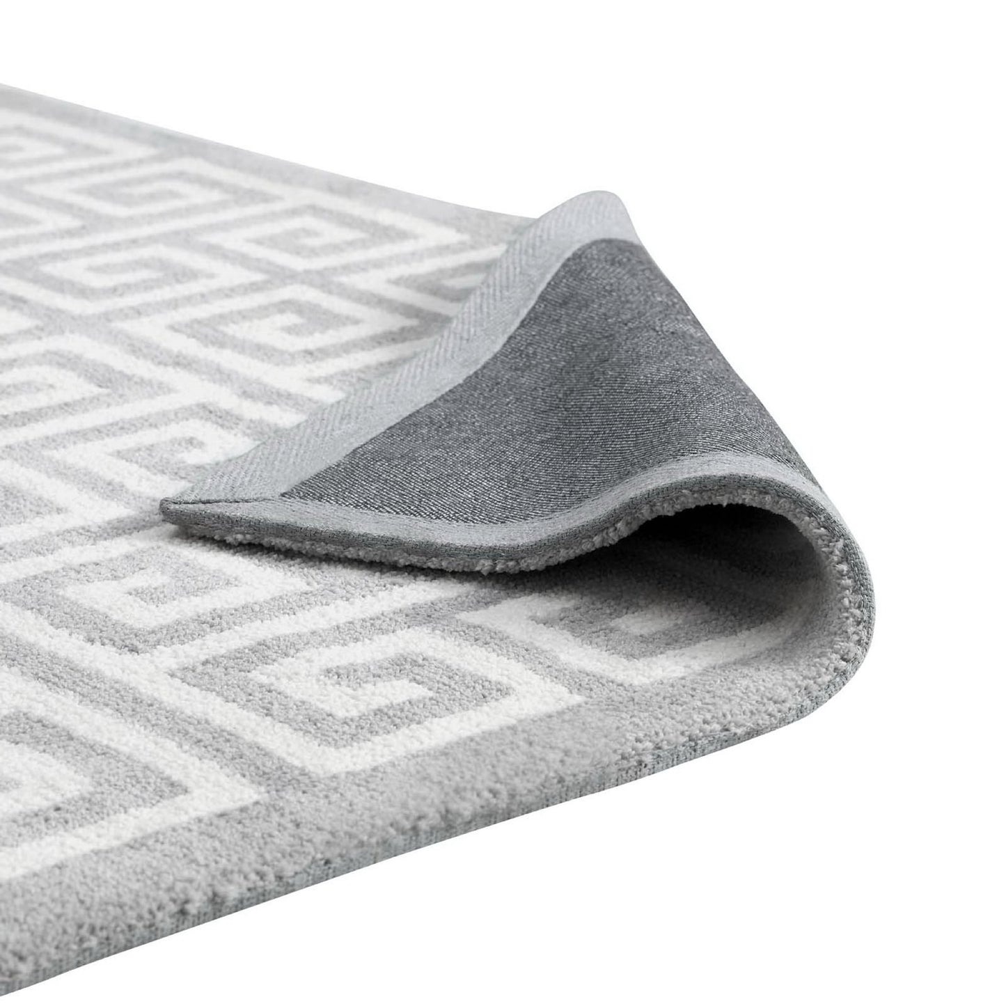 Modway Outlet Freydis Greek Key 5x8 Area Rug by Modway  Living Room Rugs White and Light Gray - R-1013B-58