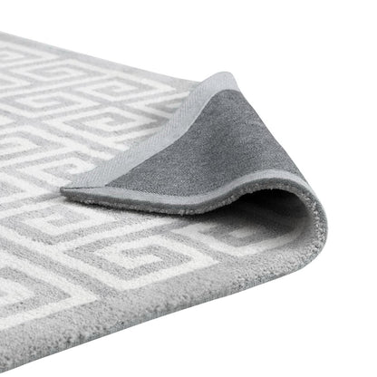 Modway Outlet Freydis Greek Key 5x8 Area Rug by Modway  Living Room Rugs White and Light Gray - R-1013B-58