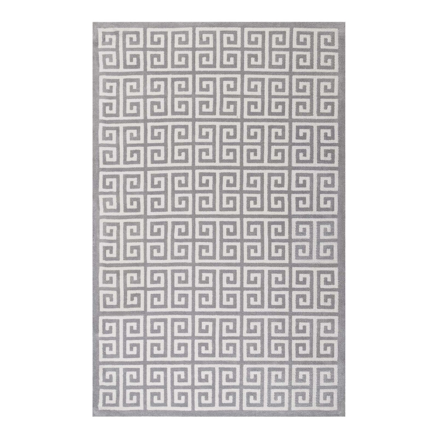 Modway Outlet Freydis Greek Key 8x10 Area Rug by Modway  Living Room Rugs White and Light Gray - R-1013B-810