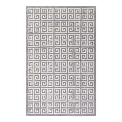 Modway Outlet Freydis Greek Key 8x10 Area Rug by Modway  Living Room Rugs White and Light Gray - R-1013B-810