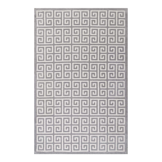 Modway Outlet Freydis Greek Key 8x10 Area Rug by Modway  Living Room Rugs White and Light Gray - R-1013B-810