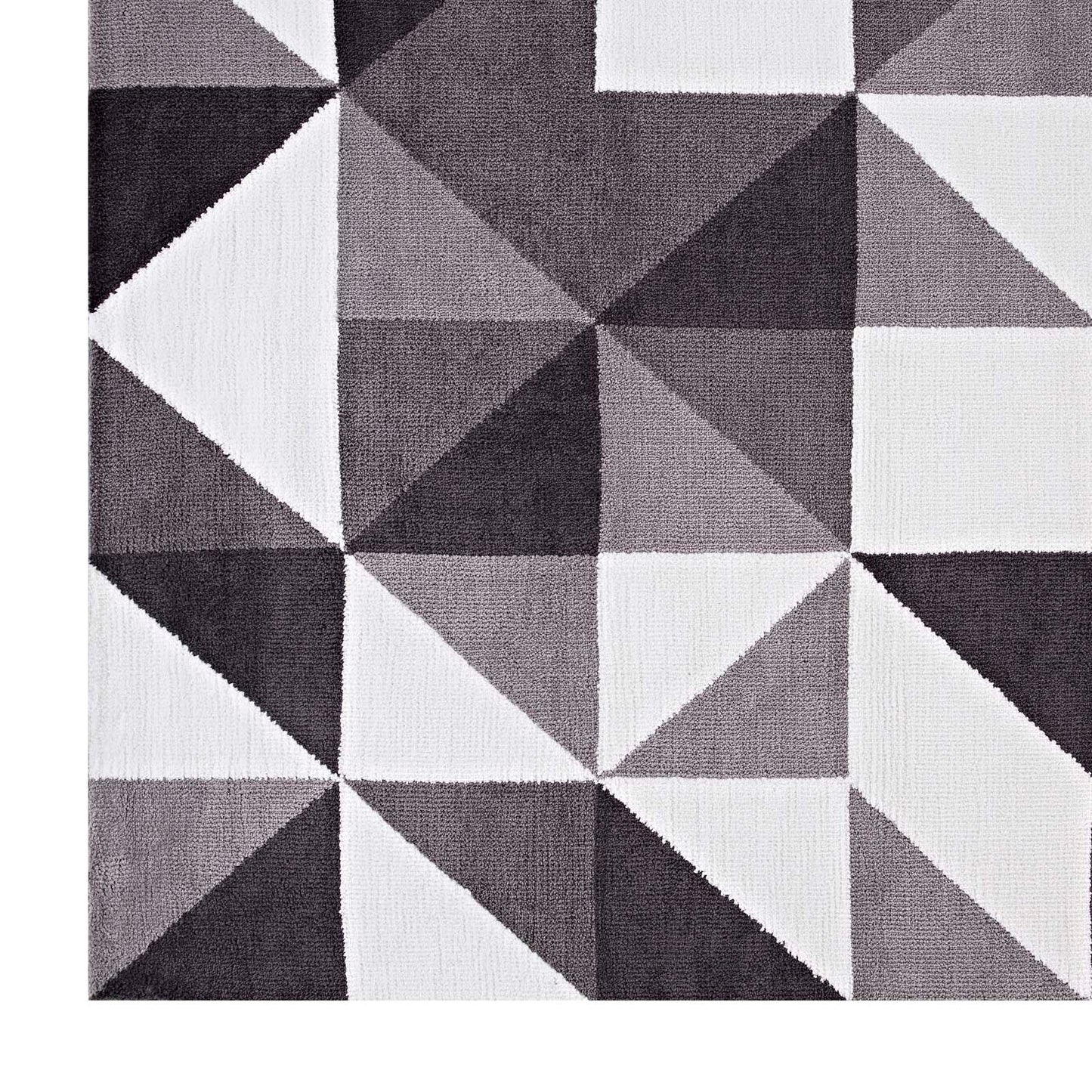 Modway Outlet Kahula Geometric Triangle Mosaic 8x10 Area Rug by Modway  Living Room Rugs Black Gray and White - R-1014A-810